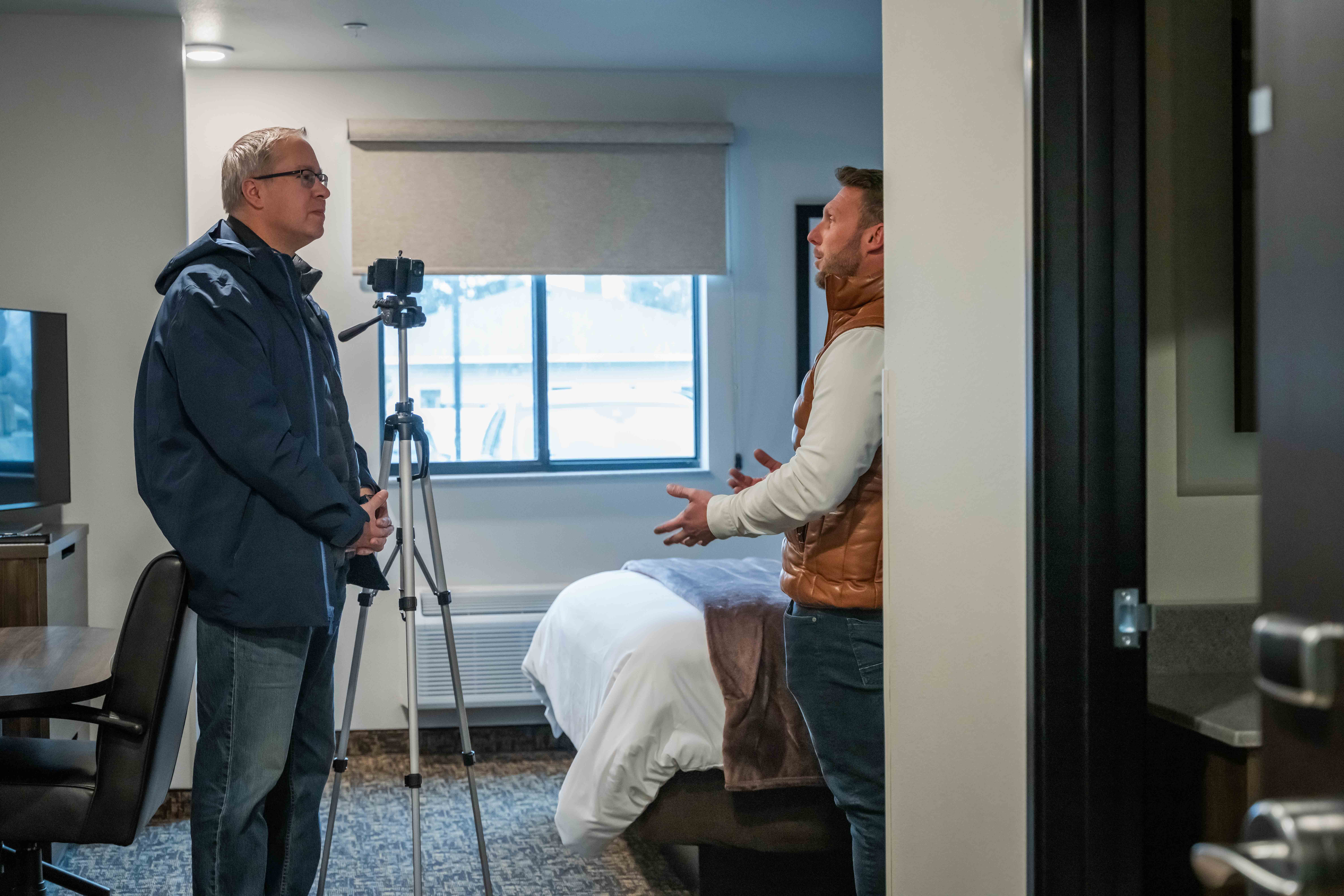 A man being interviewed by a news station