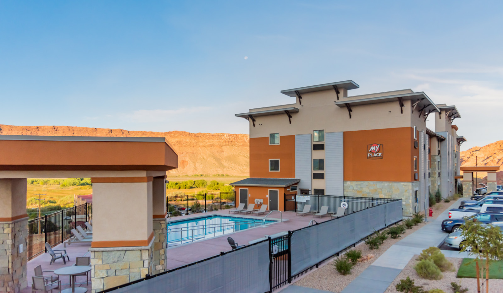 Wide exterior My Place Hotel-Moab, UT.