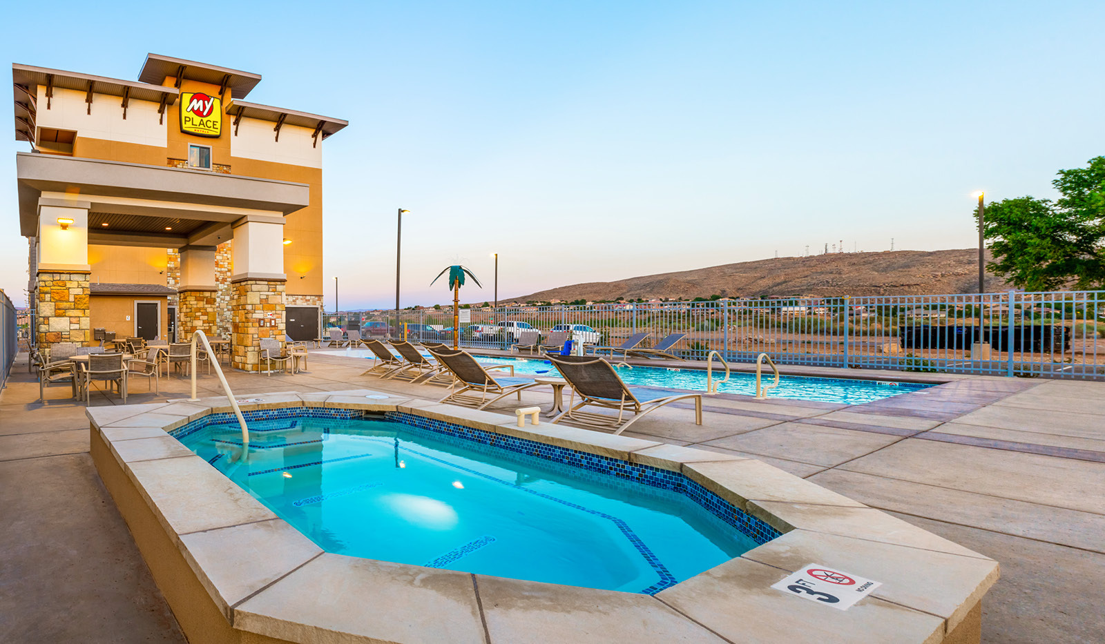 Exterior My Place Hotel-St. George, UT's exterior pool and hot tub.