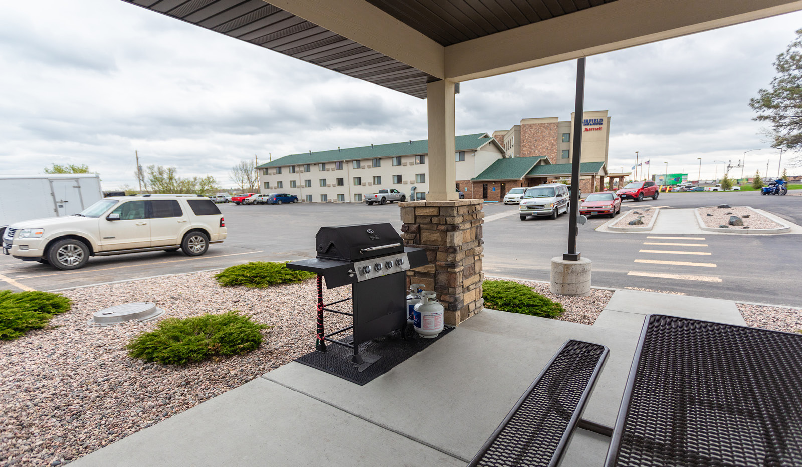 Exterior My Place Hotel-Cheyenne, WY's grilling pavilion.