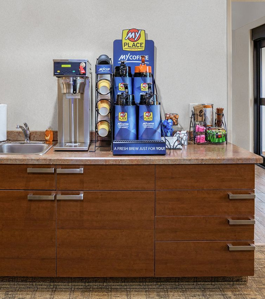 My Coffee station side the lobby at My Place Hotel
