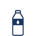Dark blue outline of a water bottle