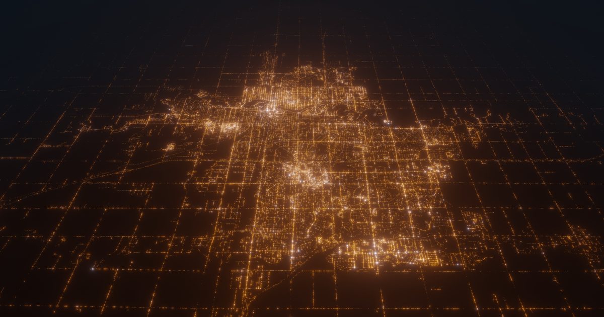 Aerial view of Fargo, ND.