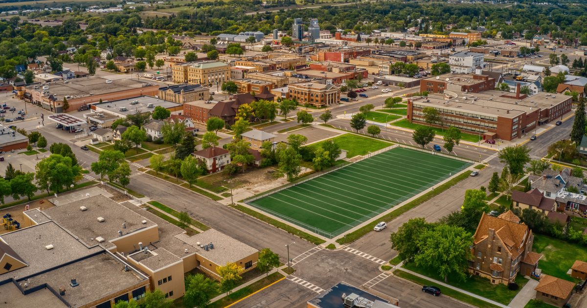 Aerial view of Jamestown, ND