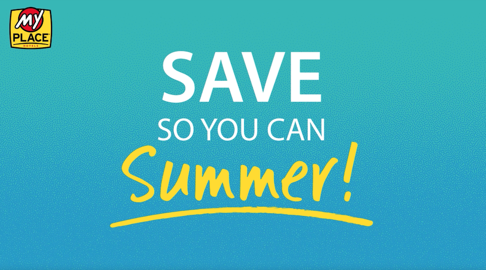 The words "Save So You Can Summer" appear before a light blue background.